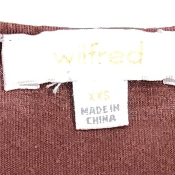 Wilfred Clay Brown / Burgundy  Scoop Neck Short Sleeve T-Shirt size XXS - Picture 4 of 16